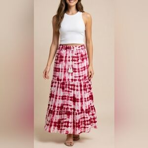 Magic Red and White A-Line Skirt 4/$20